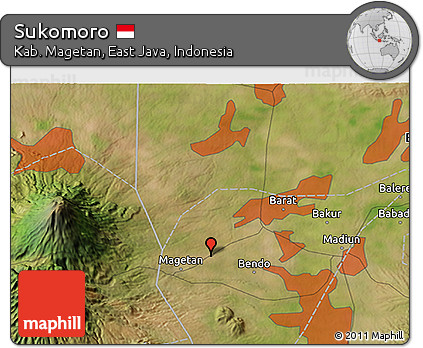 Satellite 3D Map of Sukomoro
