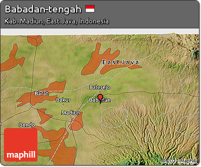 Satellite 3D Map of Babadan-tengah