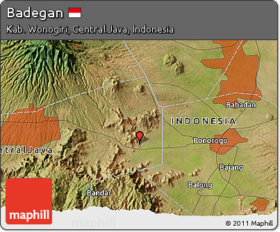 Satellite 3D Map of Badegan