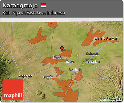 Satellite 3D Map of Karangmojo