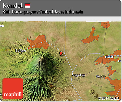 Satellite 3D Map of Kendal