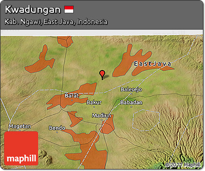 Satellite 3D Map of Kwadungan
