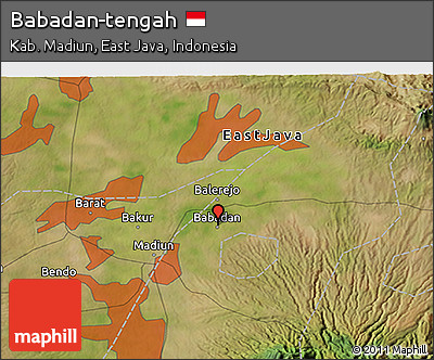 Satellite 3D Map of Babadan-tengah