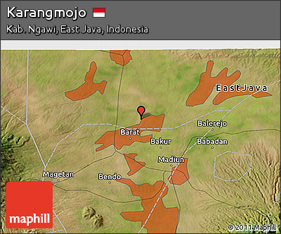 Satellite 3D Map of Karangmojo