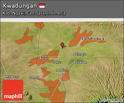 Satellite 3D Map of Kwadungan