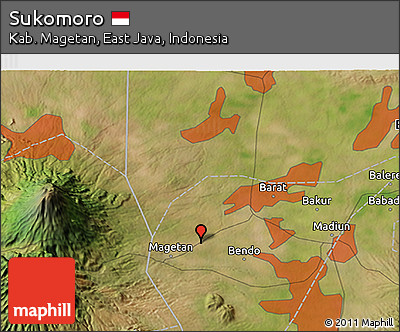 Satellite 3D Map of Sukomoro