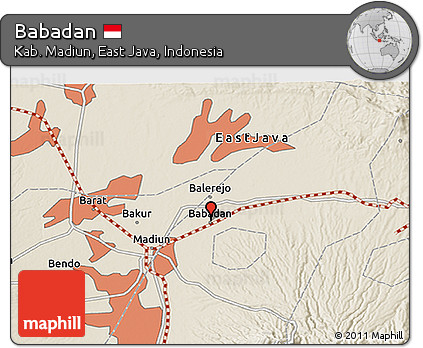 Shaded Relief 3D Map of Babadan