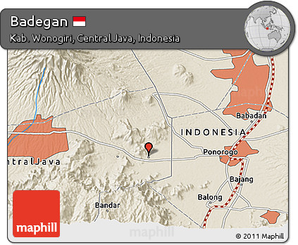 Shaded Relief 3D Map of Badegan