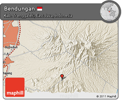 Shaded Relief 3D Map of Bendungan