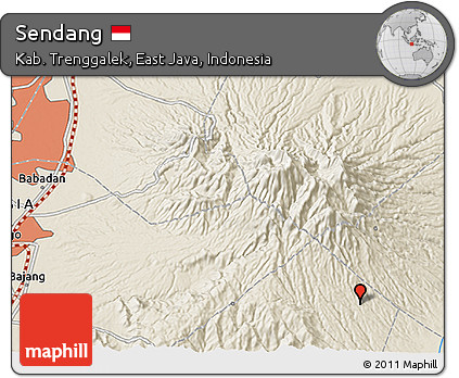 Shaded Relief 3D Map of Sendang