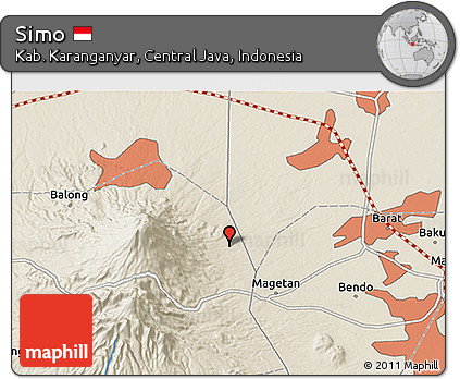Shaded Relief 3D Map of Simo