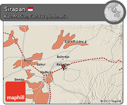 Shaded Relief 3D Map of Sirapan