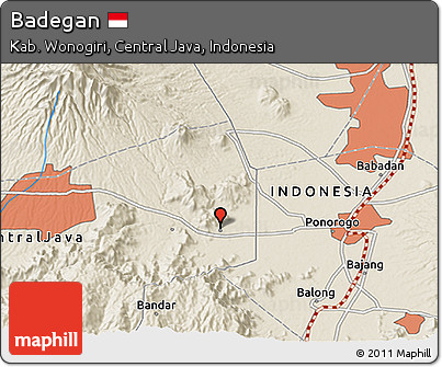 Shaded Relief 3D Map of Badegan