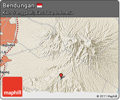 Shaded Relief 3D Map of Bendungan