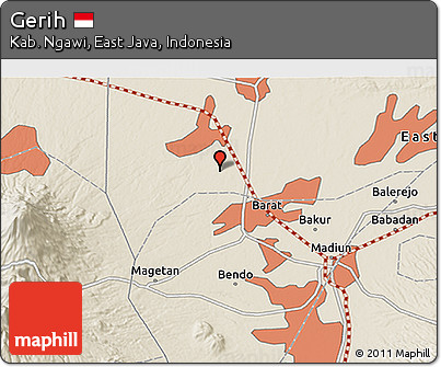 Shaded Relief 3D Map of Gerih