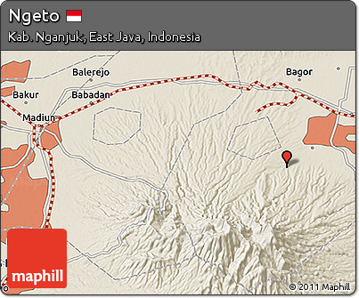 Shaded Relief 3D Map of Ngeto