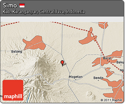 Shaded Relief 3D Map of Simo