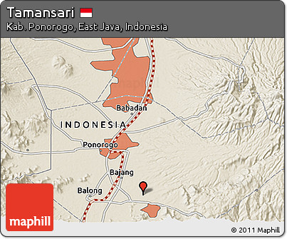 Shaded Relief 3D Map of Tamansari