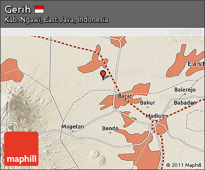 Shaded Relief 3D Map of Gerih