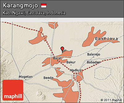 Shaded Relief 3D Map of Karangmojo