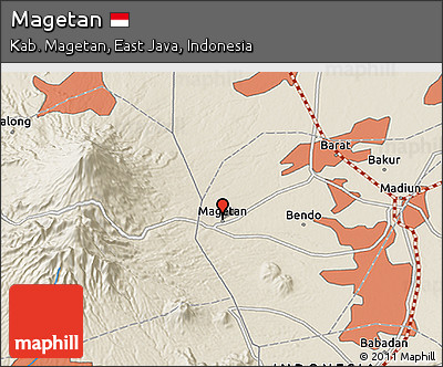 Shaded Relief 3D Map of Magetan