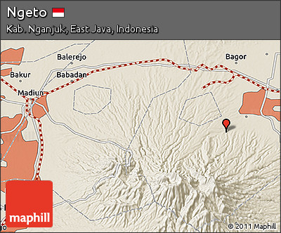 Shaded Relief 3D Map of Ngeto