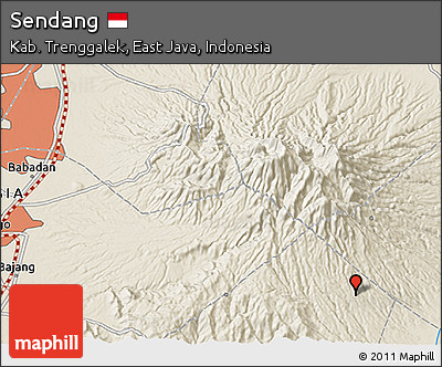 Shaded Relief 3D Map of Sendang