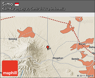 Shaded Relief 3D Map of Simo
