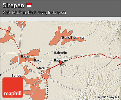 Shaded Relief 3D Map of Sirapan