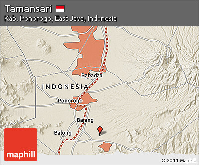 Shaded Relief 3D Map of Tamansari