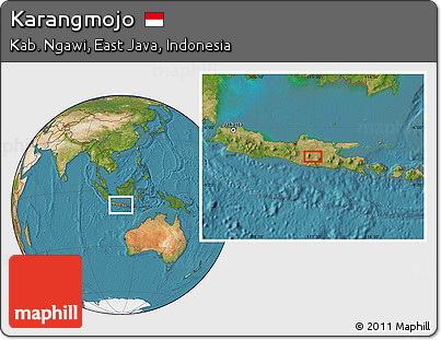 Satellite Location Map of Karangmojo