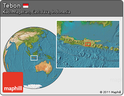 Satellite Location Map of Tebon
