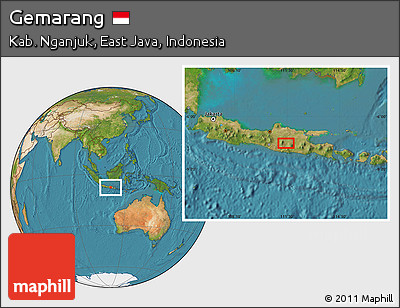 Satellite Location Map of Gemarang