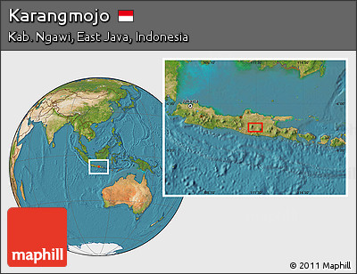 Satellite Location Map of Karangmojo