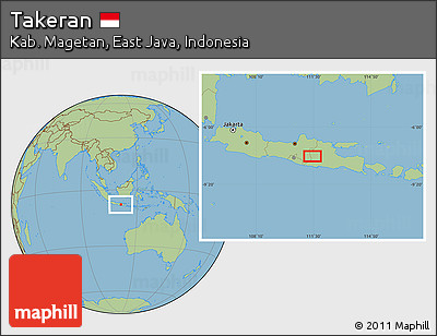 Savanna Style Location Map of Takeran