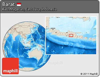 Shaded Relief Location Map of Barat