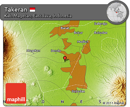 Physical Map of Takeran