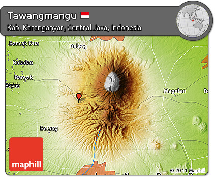 Physical Map of Tawangmangu