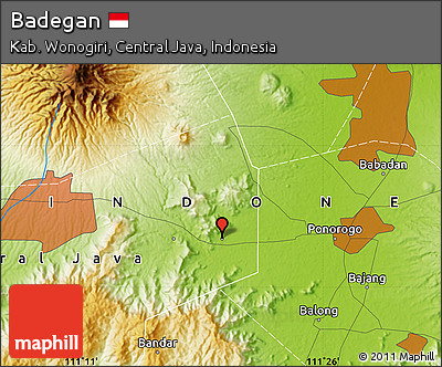 Physical Map of Badegan