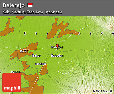 Physical Map of Balerejo