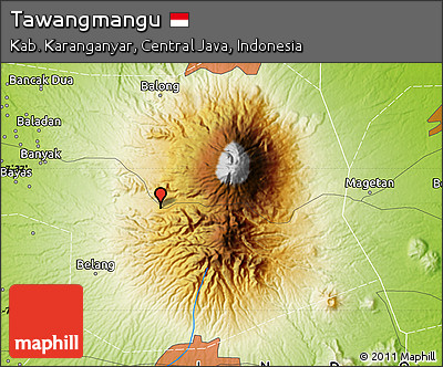 Physical Map of Tawangmangu
