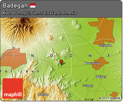 Physical Map of Badegan