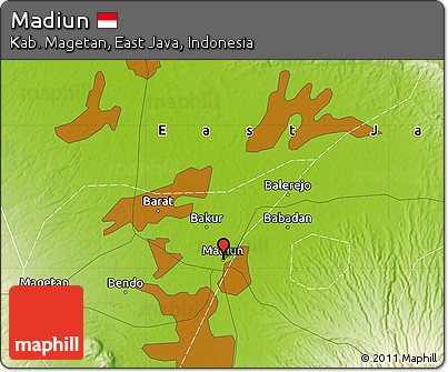 Physical Map of Madiun