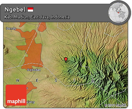 Satellite Map of Ngebel