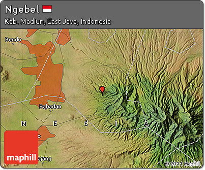 Satellite Map of Ngebel