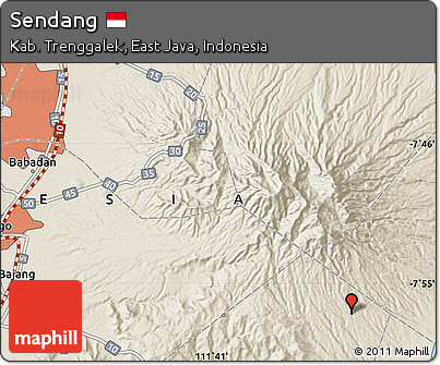 Shaded Relief Map of Sendang