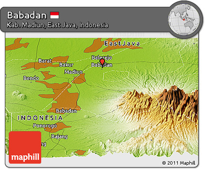 Physical Panoramic Map of Babadan