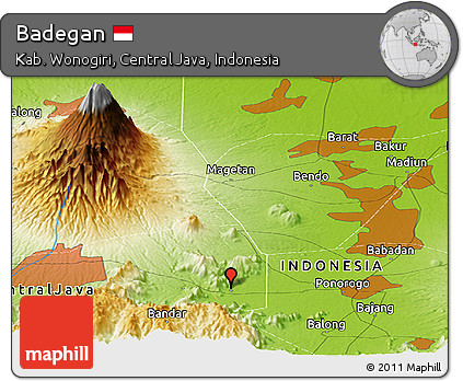 Physical Panoramic Map of Badegan