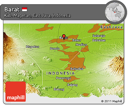 Physical Panoramic Map of Barat