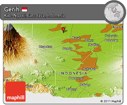 Physical Panoramic Map of Gerih